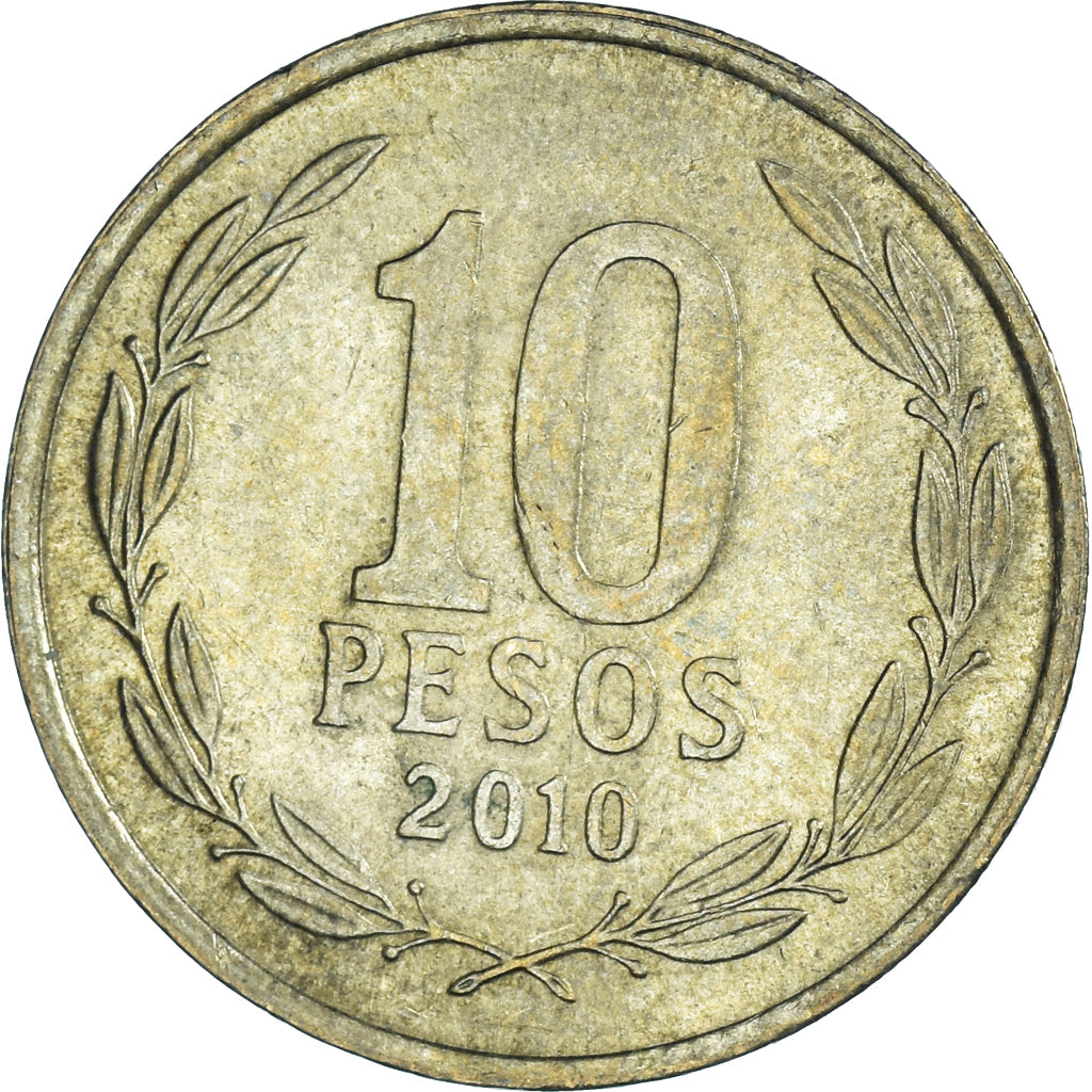 Moneda, Chile, 10 Pesos, 2010
