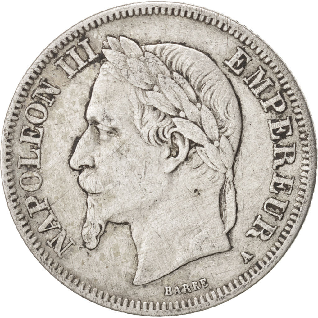 Second Empire, 2 Francs Napoléon III tête laurée 1868 Paris, KM 807.1