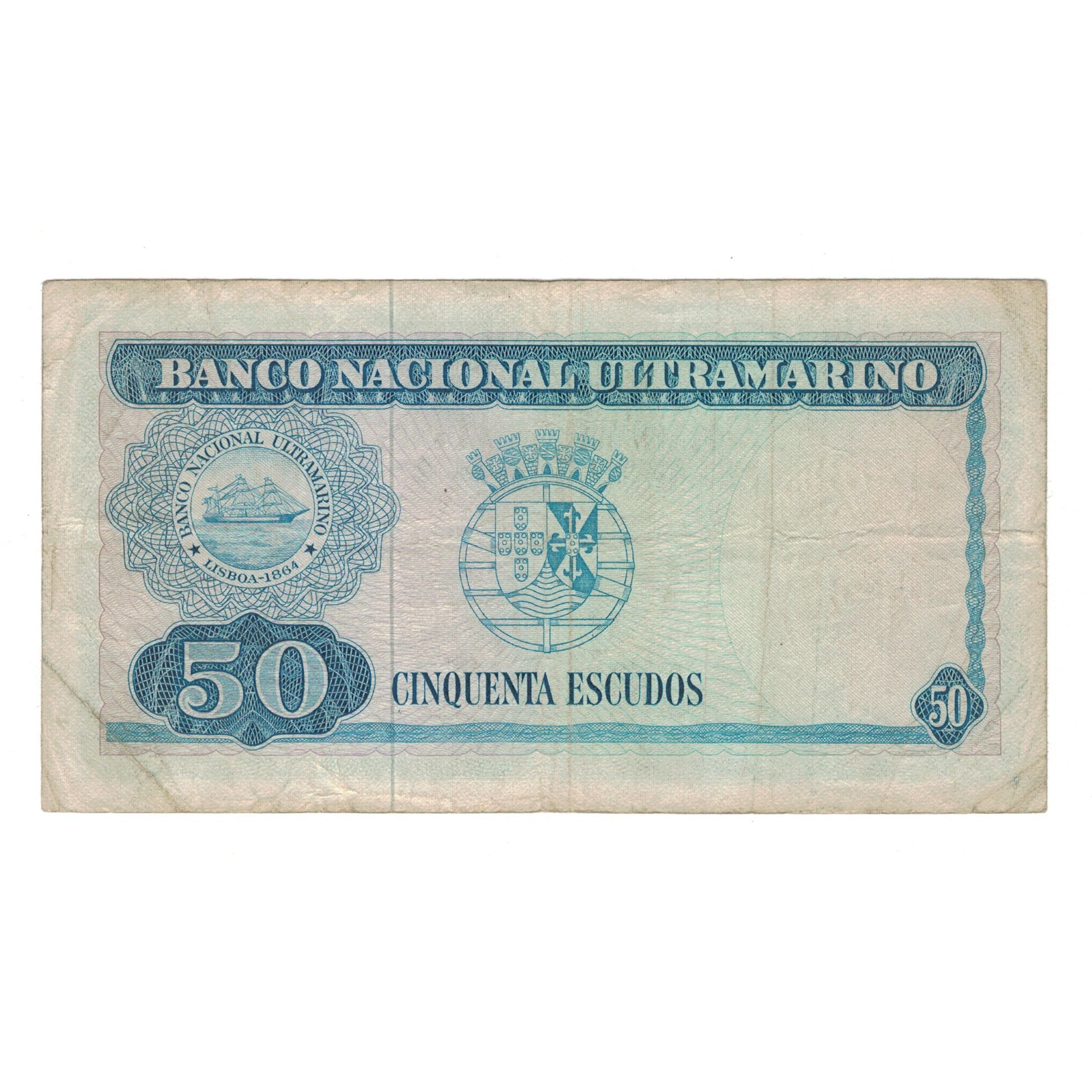 Banknote, Timor, 50 Escudos, 1967, 1967-10-24, KM:27A, VF(20-25)