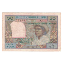 Banknote, Madagascar, 50 Francs = 10 Ariary, undated (1969), KM:61, VF(30-35)