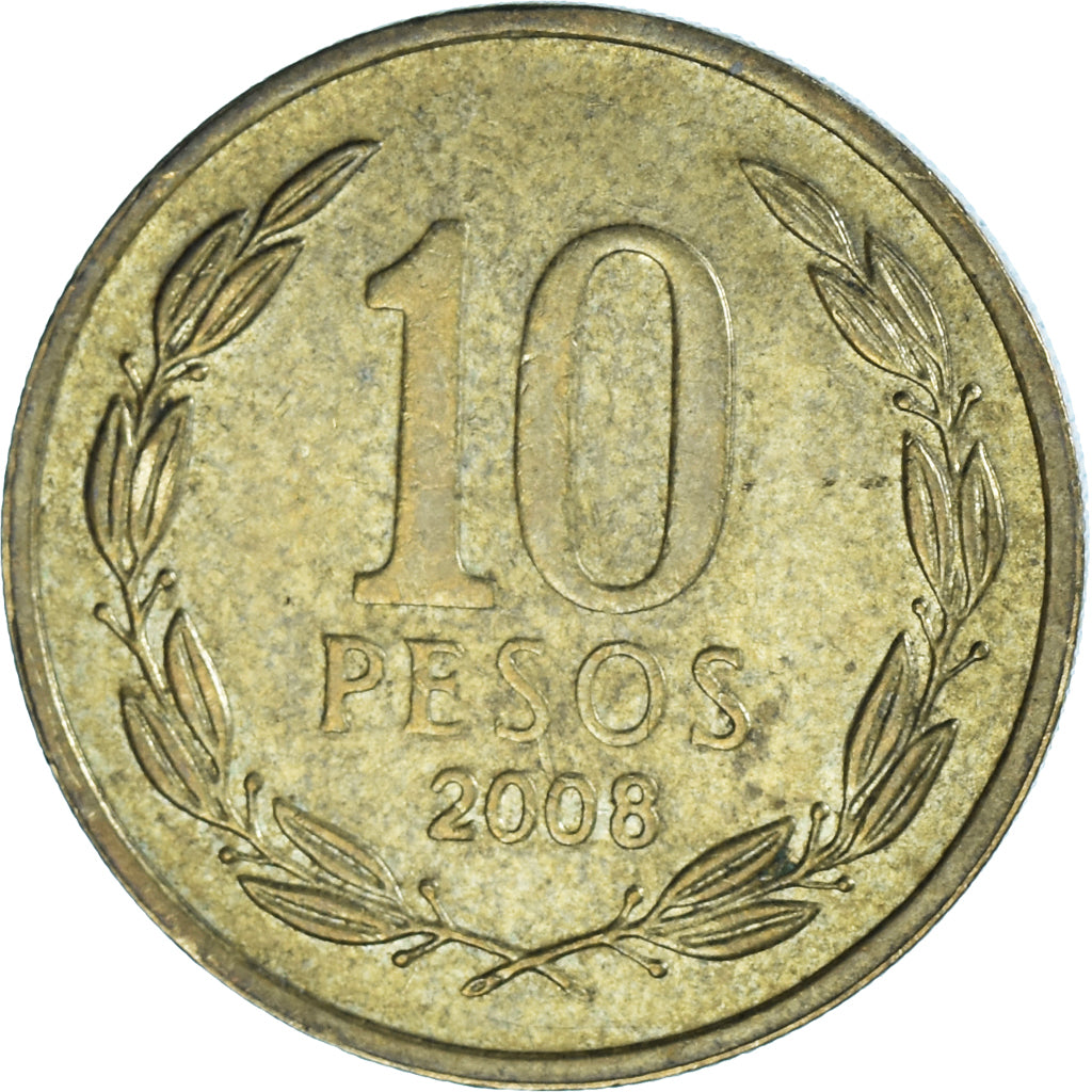 Moneda, Chile, 10 Pesos, 2008