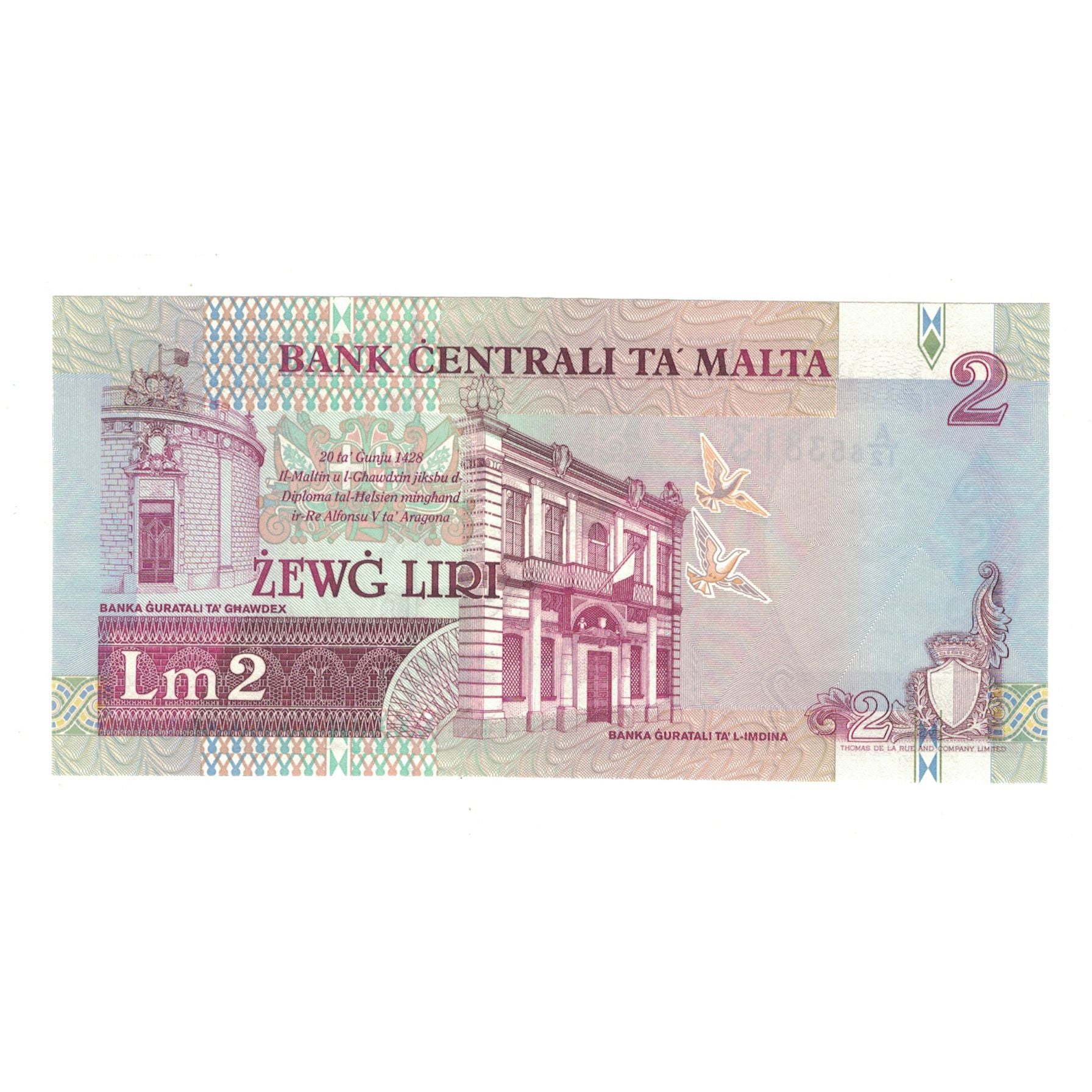 Banknote, Malta, 2 Liri, 1967, KM:45b, UNC(63)