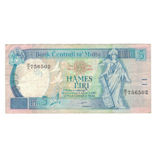 Banknot, Malta, 5 Liri, 1967, KM:46a, EF(40-45)