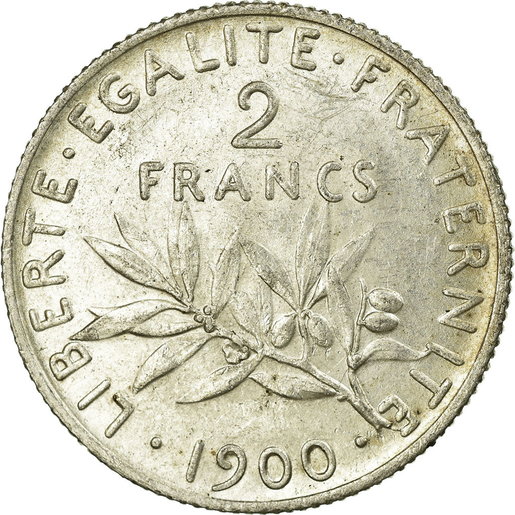 Coin, France, Semeuse, 2 Francs, 1900, Paris, AU(55-58), Silver, KM:845.1