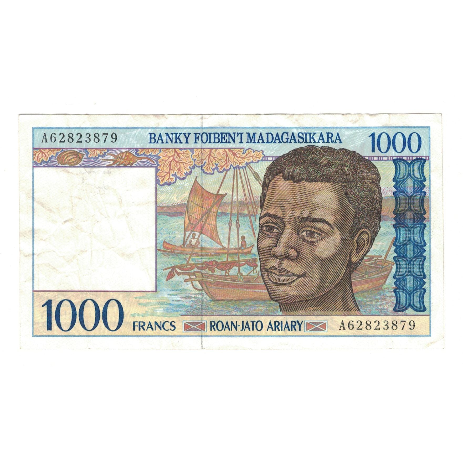 Billet, Madagascar, 1000 Francs = 200 Ariary, Undated (1994), KM:76b, TTB