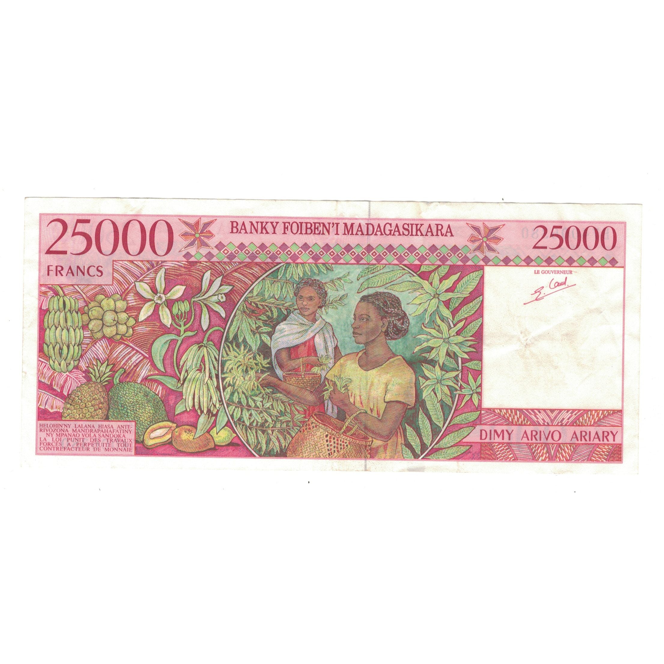 Banknote, Madagascar, 25,000 Francs = 5000 Ariary, Undated (1998), KM:82