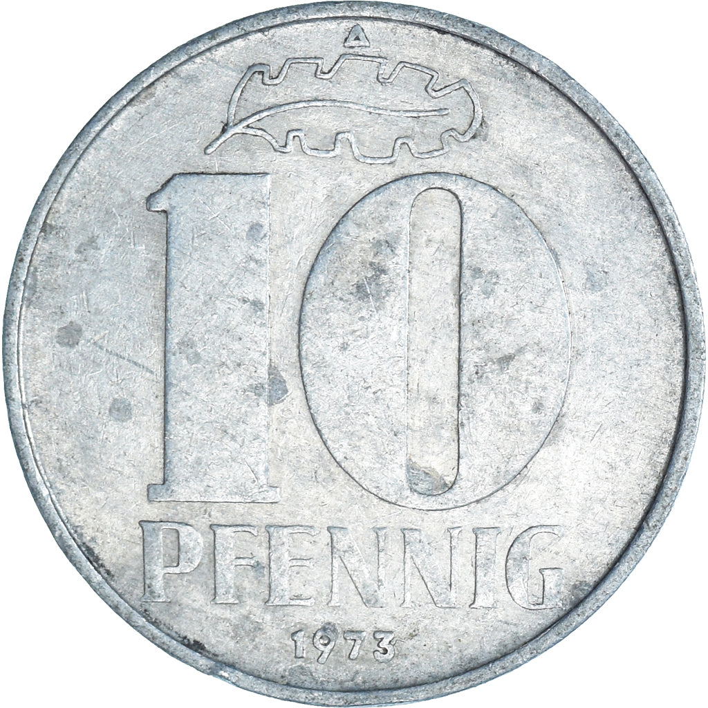 Monnaie, République démocratique allemande, 10 Pfennig, 1973