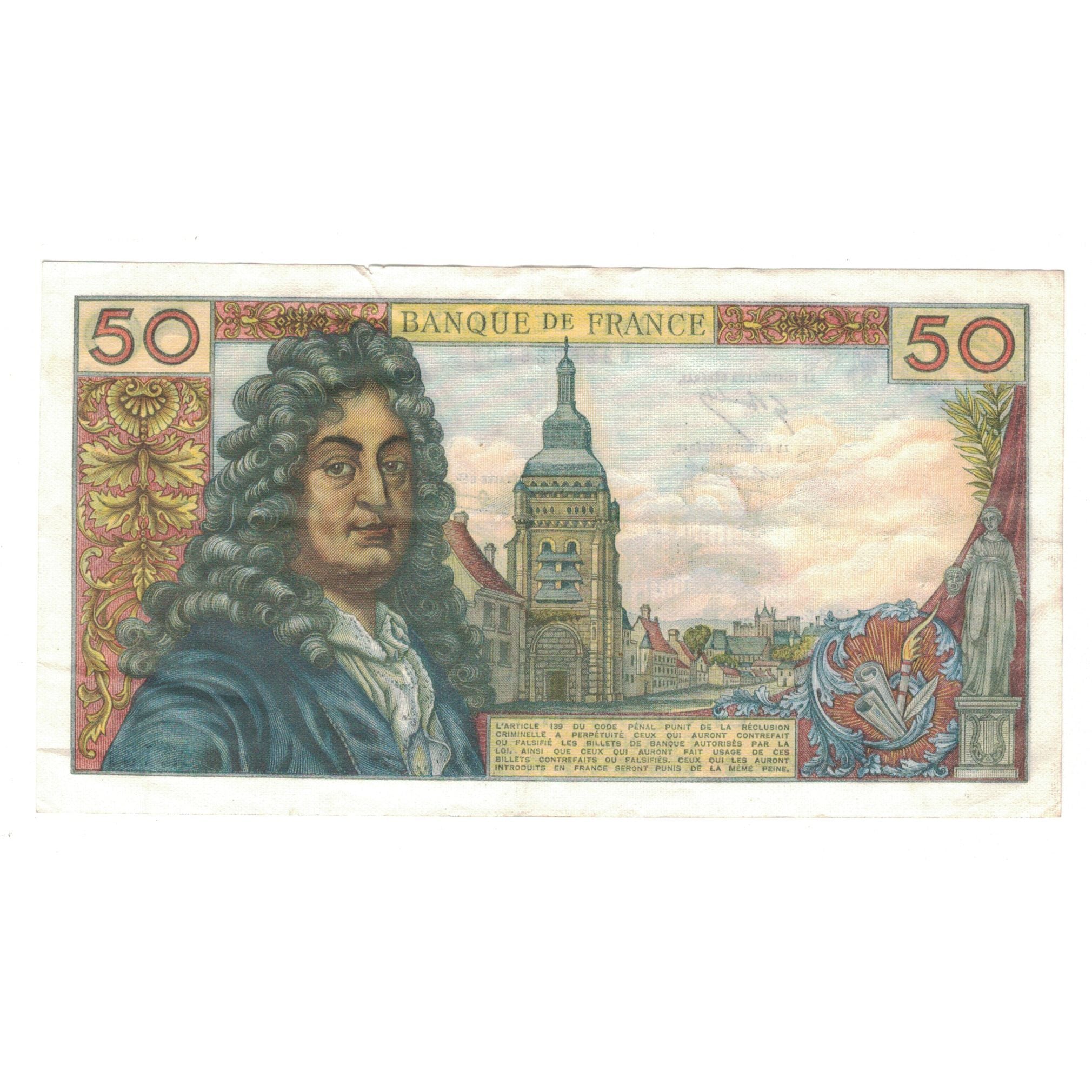 Francia, 50 Francs, Racine, 1968, N.131, MBC, Fayette:64.12, KM:148c