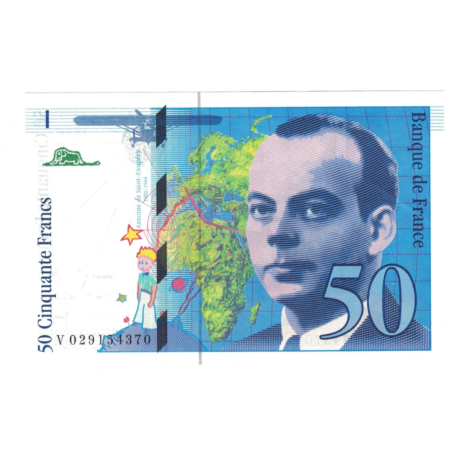 France, 50 Francs, St Exupéry, 1996, V029154370, UNC(65-70), Fayette:73.2