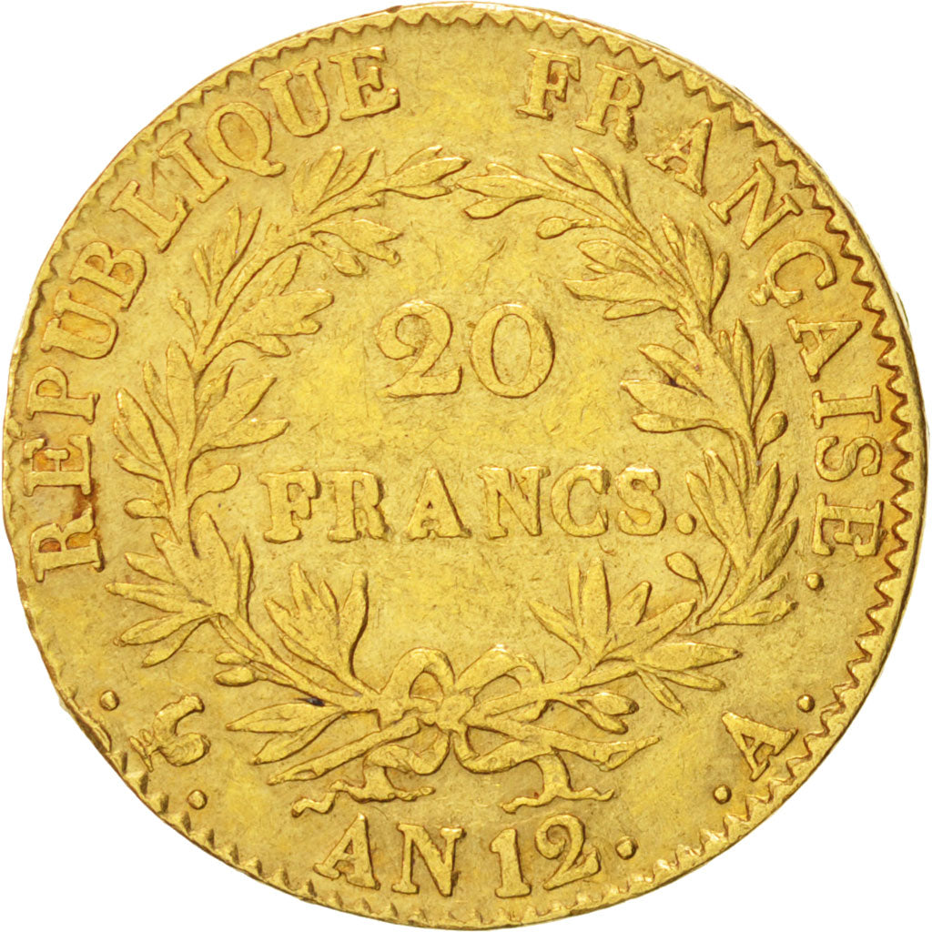 FRANCE, Napoléon I, 20 Francs, 1803, Paris, KM #651, EF(40-45), Gold, Gadoury #.