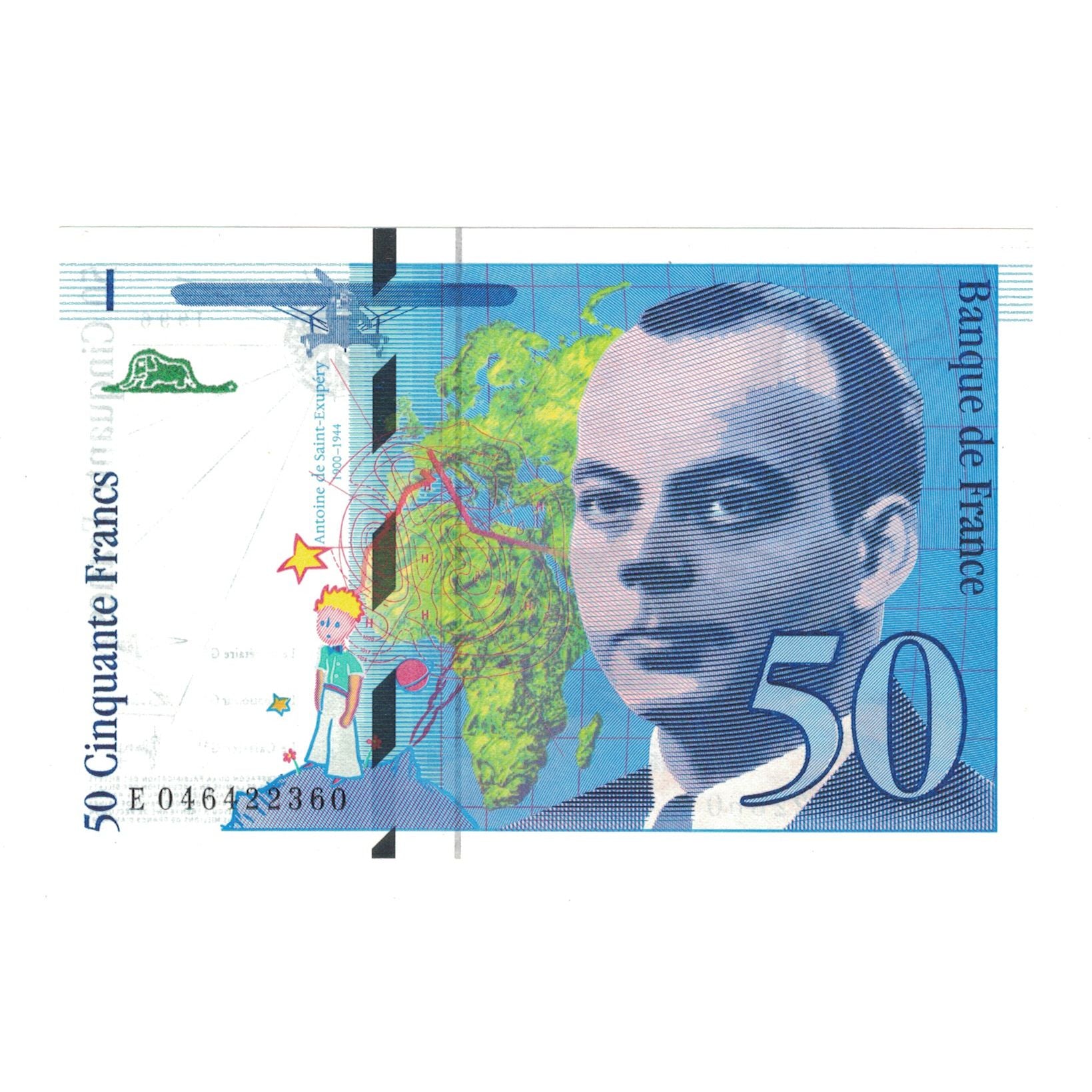 France, 50 Francs, St Exupéry, 1996, E 046422360, UNC(65-70), Fayette:73.3