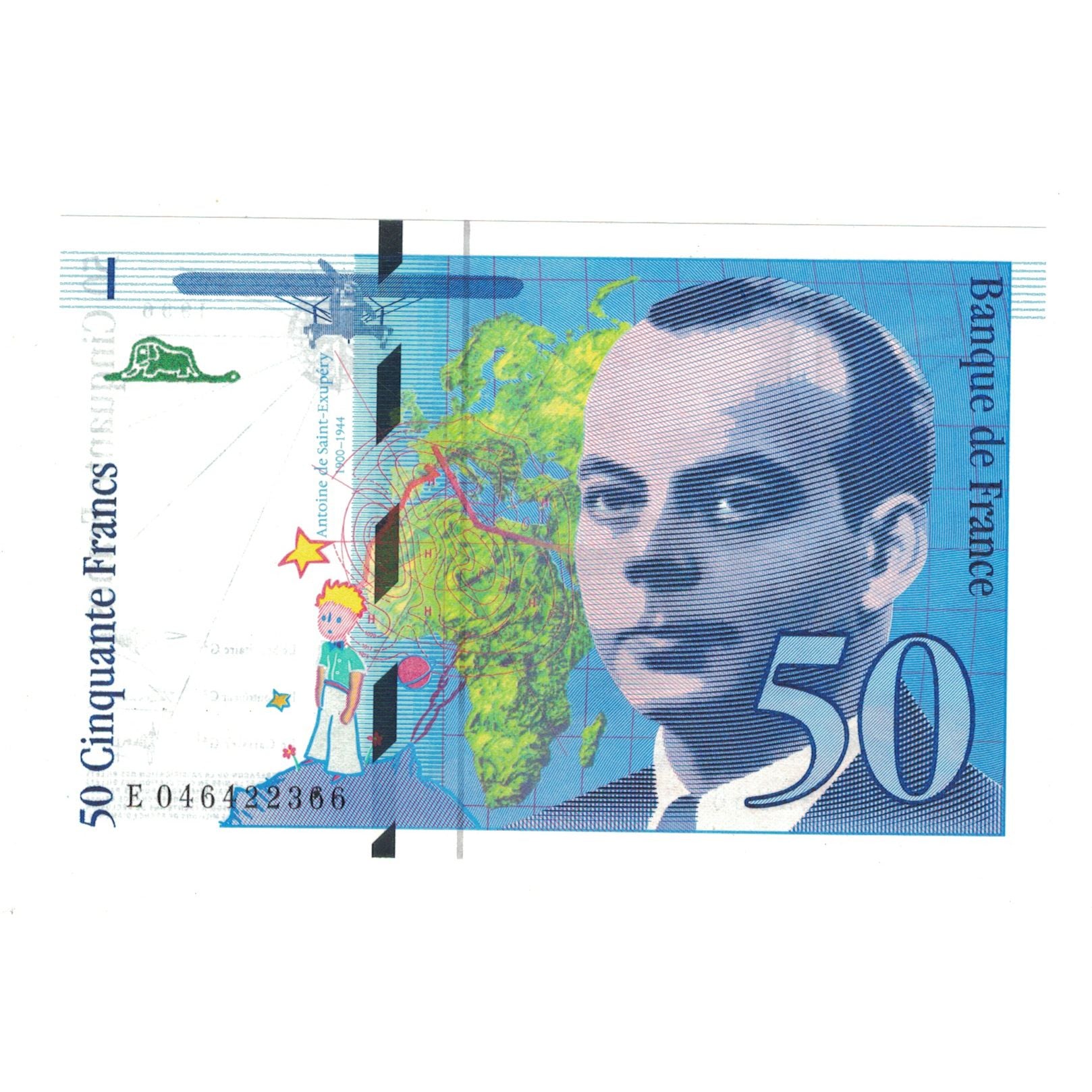 France, 50 Francs, St Exupéry, 1996, E046422366, UNC(65-70), Fayette:73.3