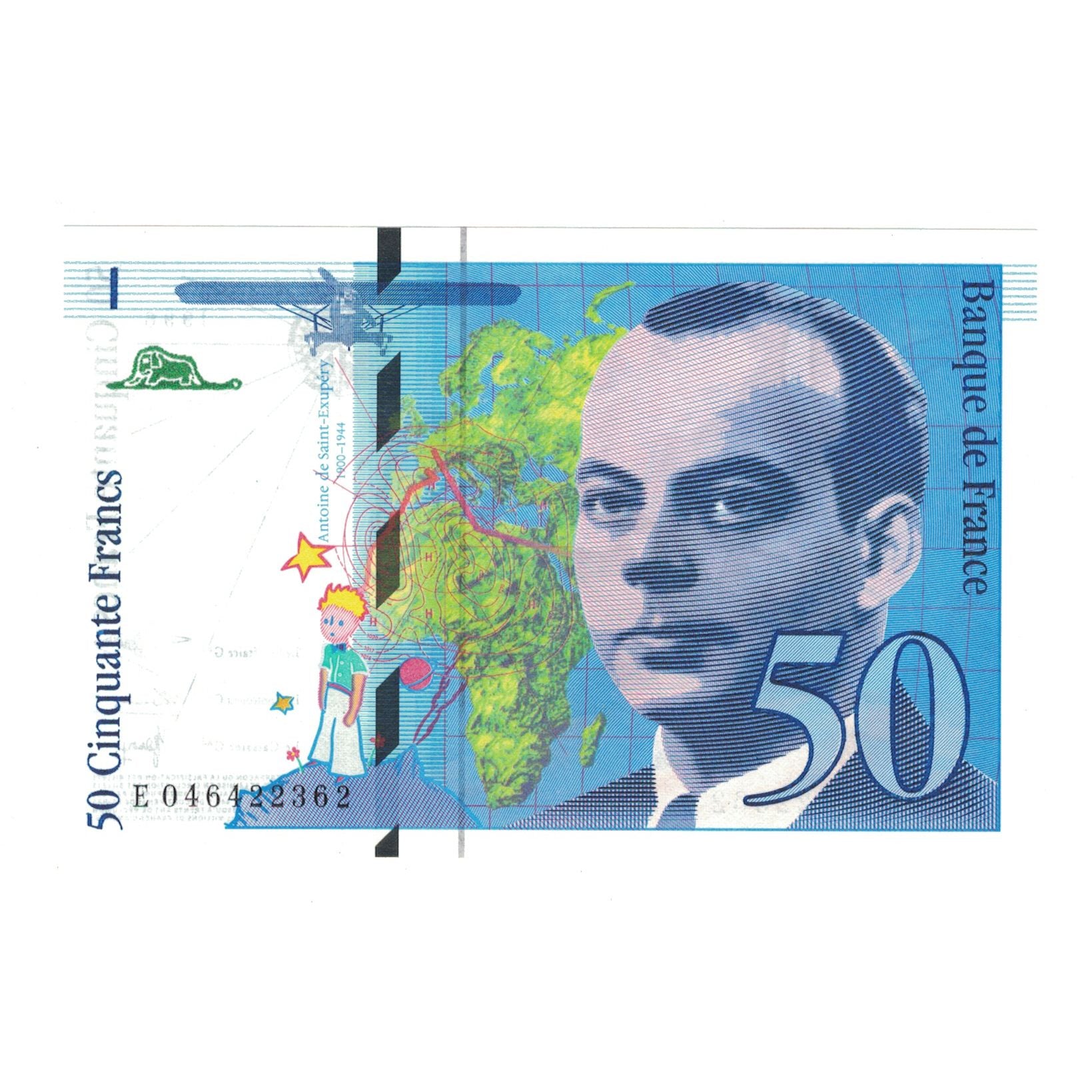 France, 50 Francs, St Exupéry, 1996, E046422362, UNC(65-70), Fayette:73.3