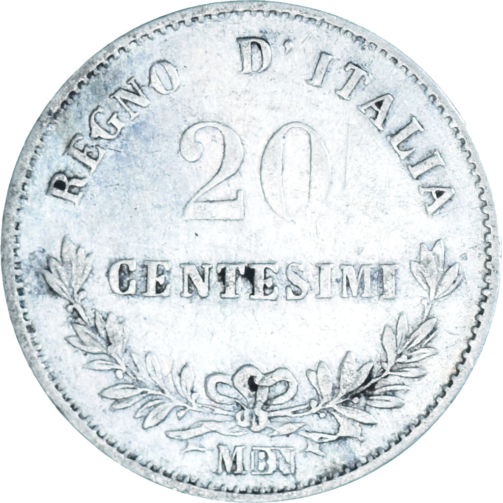Moneta, Italia, 20 Centesimi, 1863