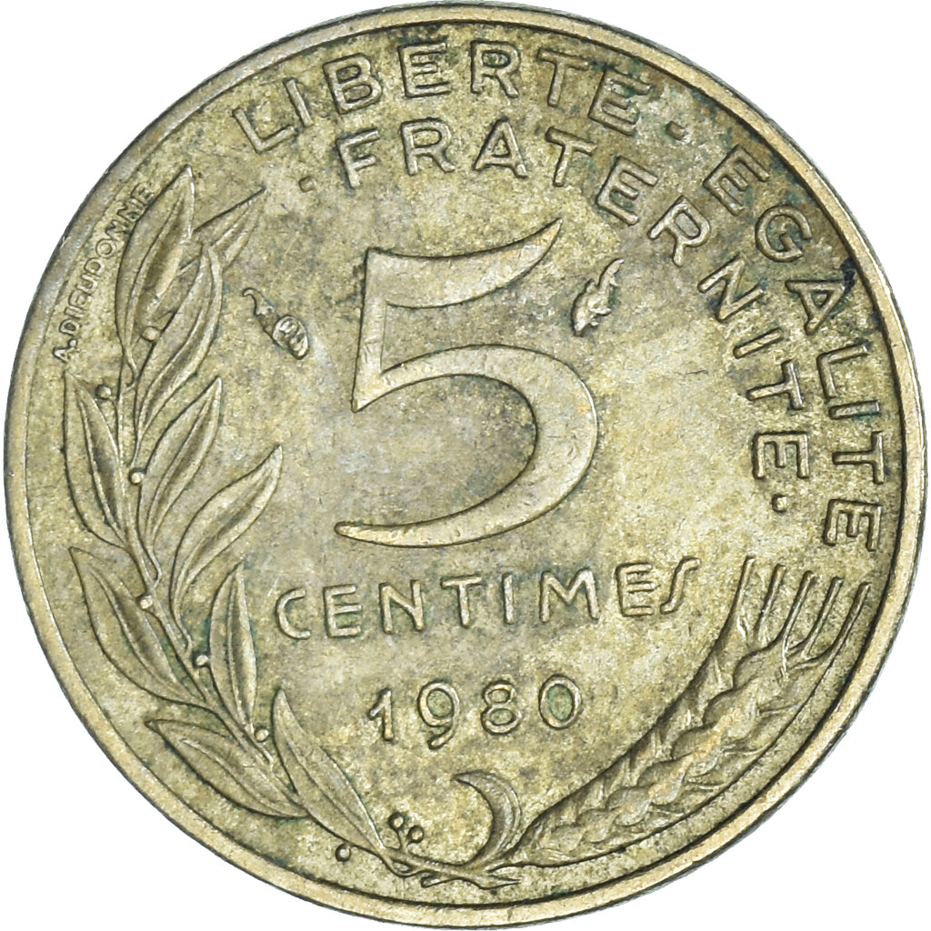 Moneta, Francia, 5 Centimes, 1980