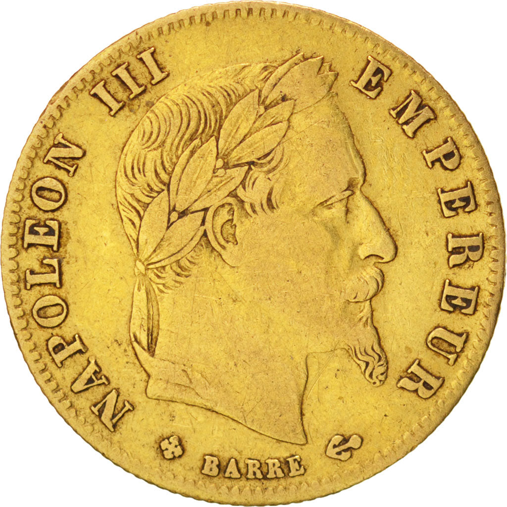 FRANCE, Napoléon III, 5 Francs, 1866, Strasbourg, KM #803.2, EF(40-45), Gold, G.