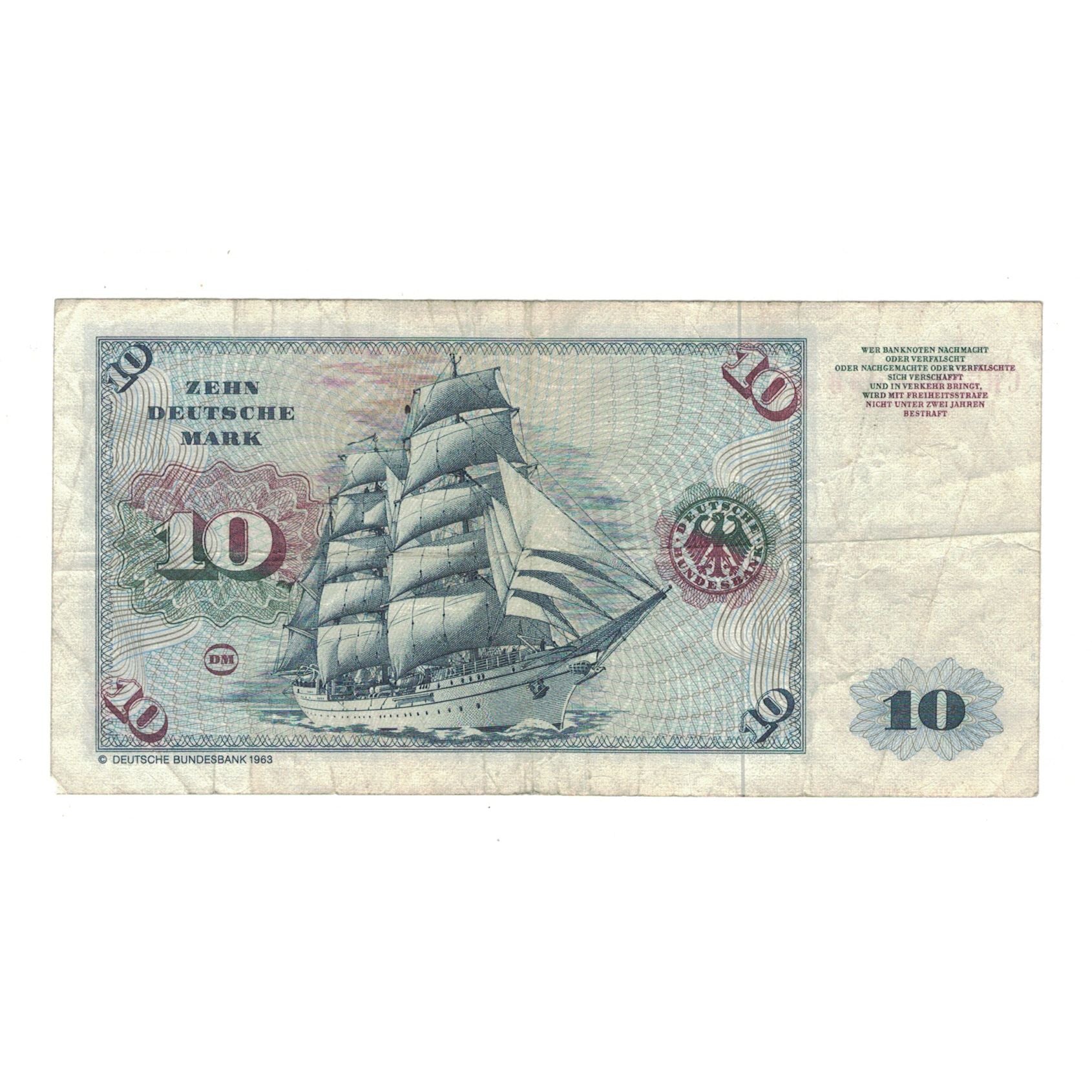 Banconote, GERMANIA - REPUBBLICA FEDERALE, 10 Deutsche Mark, 1980, 1980-01-02