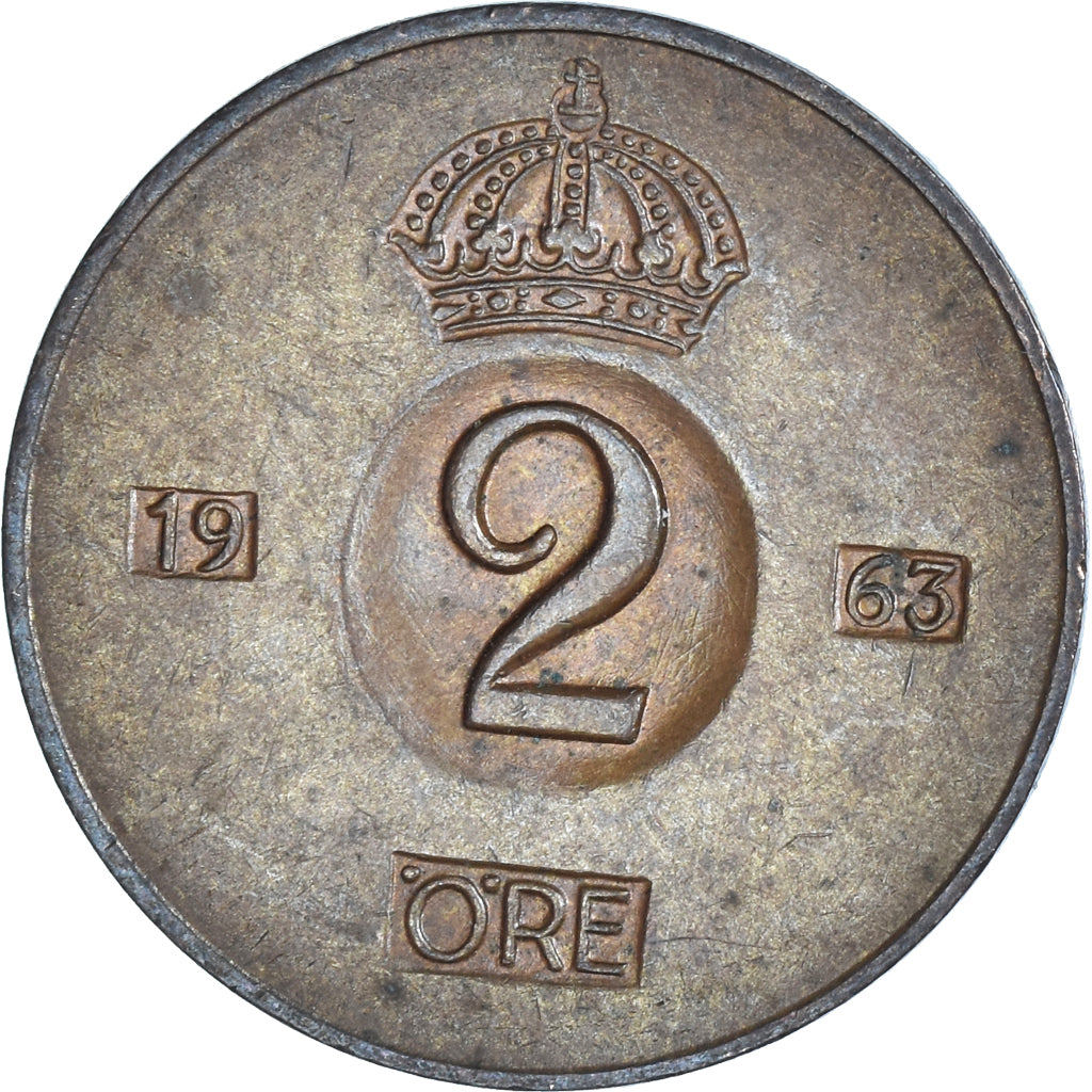 Moneda, Suecia, 2 Öre, 1963