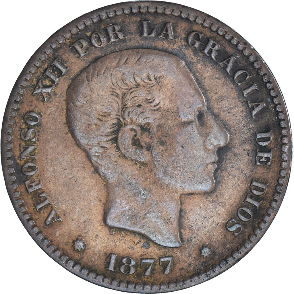 Moneda, España, 5 Centimos, 1877
