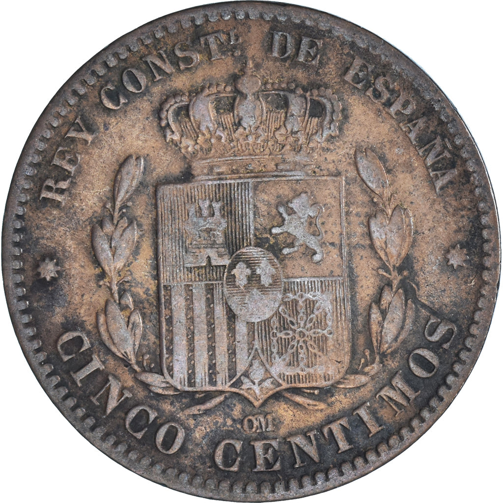 Moneda, España, 5 Centimos, 1877