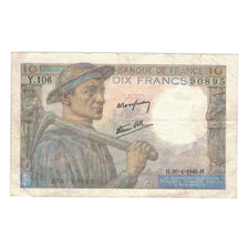Francia, 10 Francs, Mineur, 1945, Y.106, MBC, Fayette:8.14, KM:99e