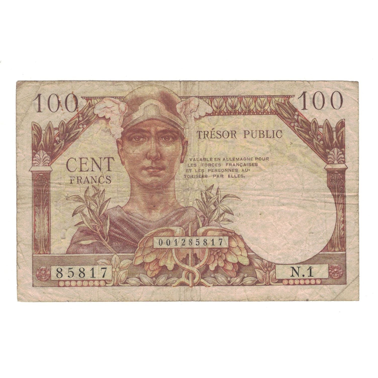 France, 100 Francs, 1947 Trésor Français, 1947, C.1, TB, Fayette:VF34.1