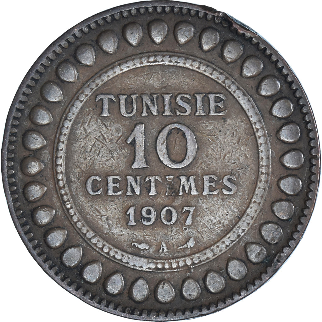 Münze, Tunesien, 10 Centimes, 1907