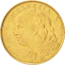SWITZERLAND, 10 Francs, 1922, Bern, KM #36, AU(55-58), Gold, 3.23