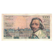 France, 1000 Francs, Richelieu, 1954, Q.20 33205, TTB, Fayette:42.4, KM:134a