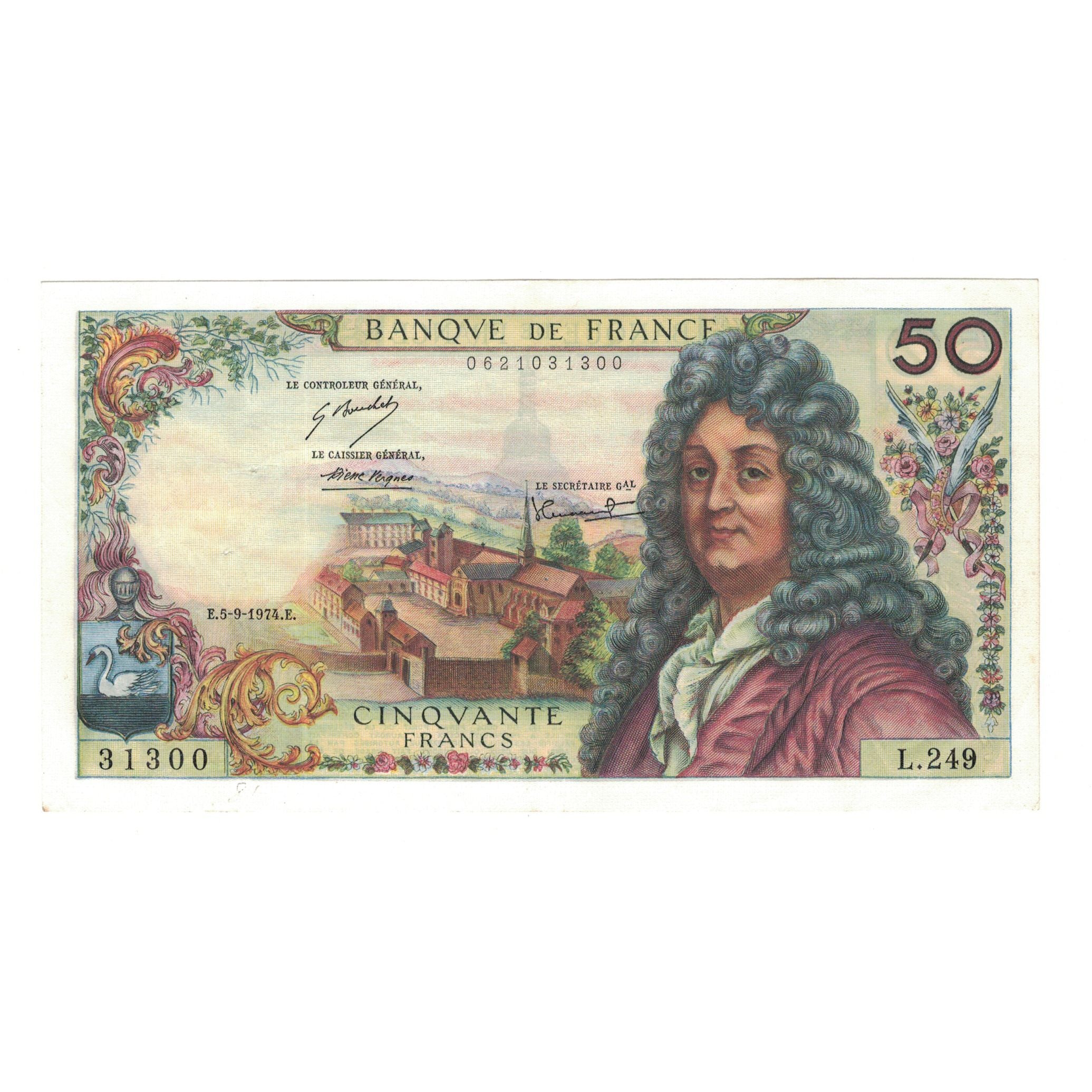 Francia, 50 Francs, Racine, 1974, L.249, BB+, Fayette:64.27, KM:148d