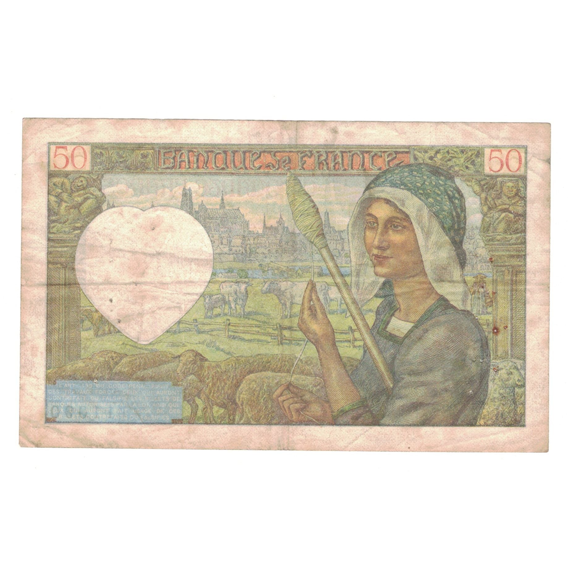Frankrijk, 50 Francs, Jacques Coeur, 1941, M.71 11090, TB+, Fayette:19.9, KM:93