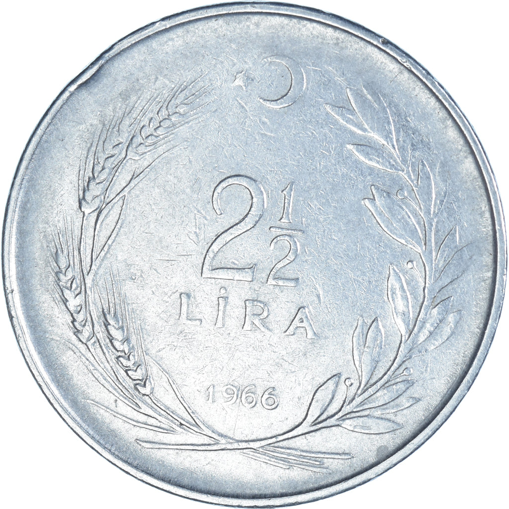 Coin, Turkey, 2-1/2 Lira, 1966