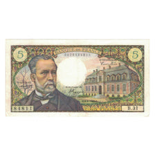 France, 5 Francs, Pasteur, 1966, B.31 84811, AU(50-53), Fayette:61.3, KM:146a