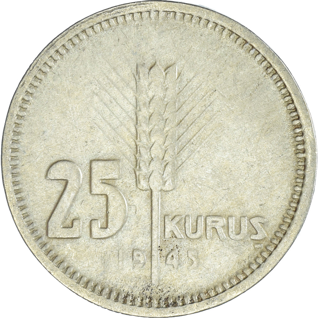 Moeda, Turquia, 25 Kurus, 1945