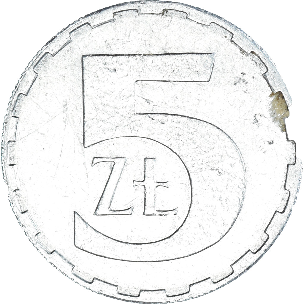 Coin, Poland, 5 Zlotych, 1989