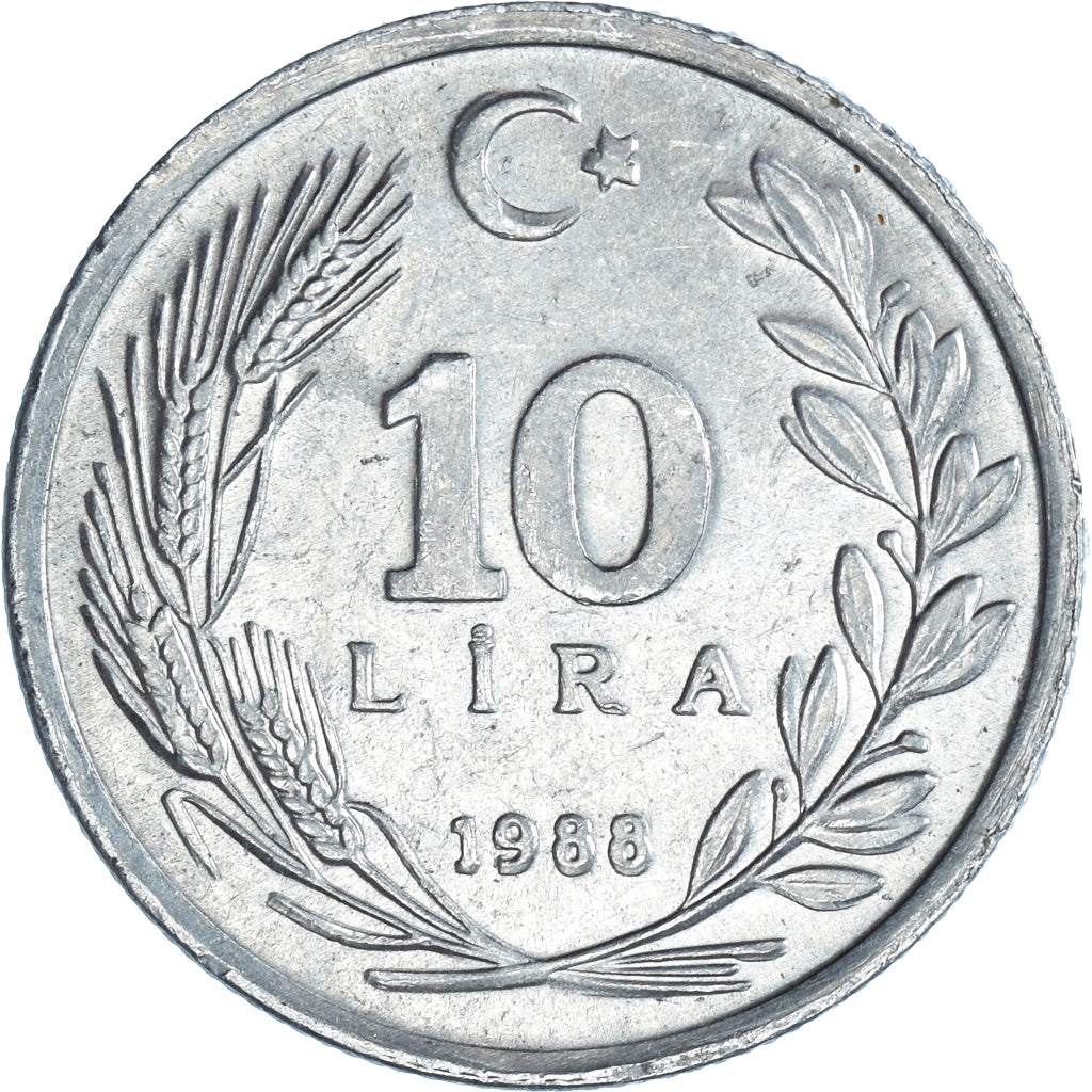 Coin, Turkey, 10 Lira, 1988