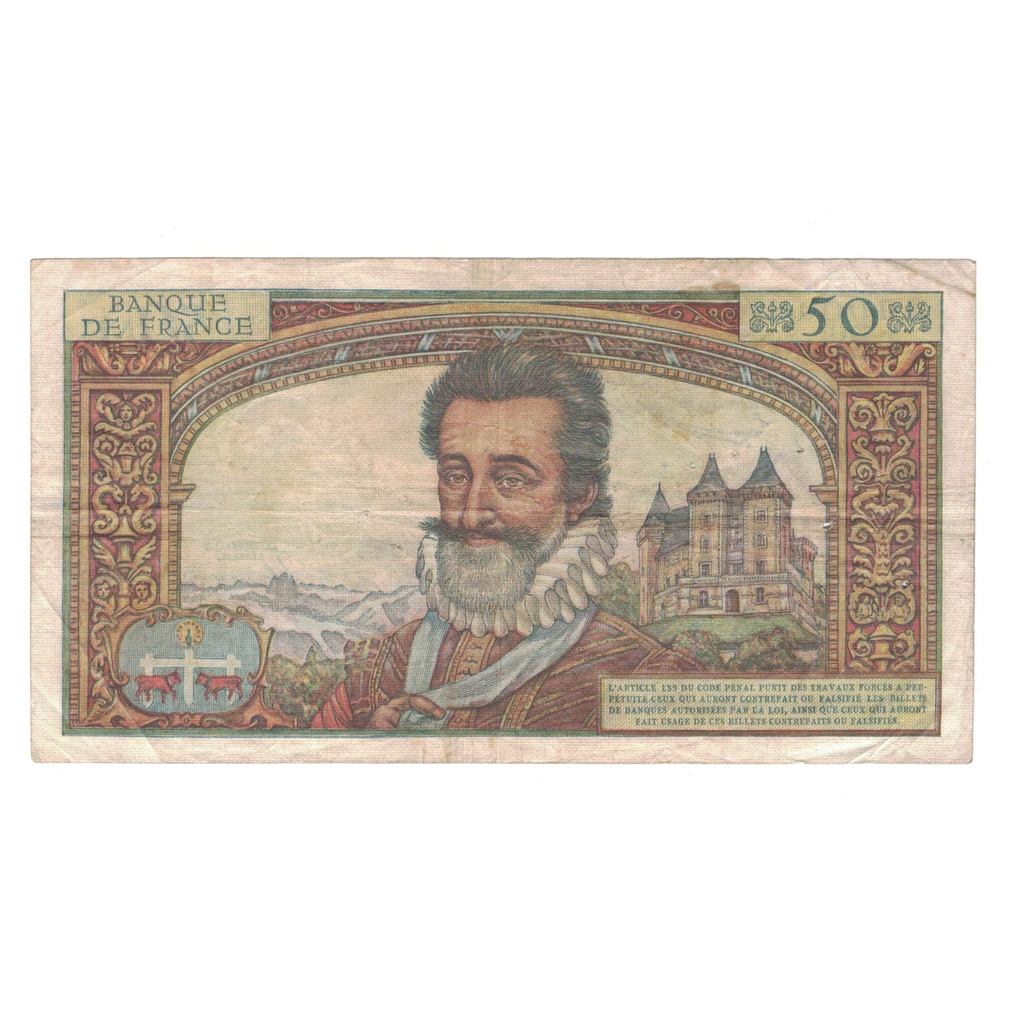 France, 50 Nouveaux Francs, Henri IV, 1959, H.16 77476, EF(40-45), Fayette:58.2