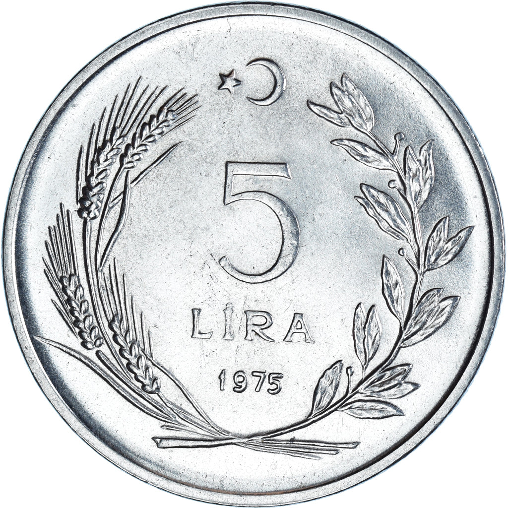 Moneta, Turchia, 5 Lira, 1975