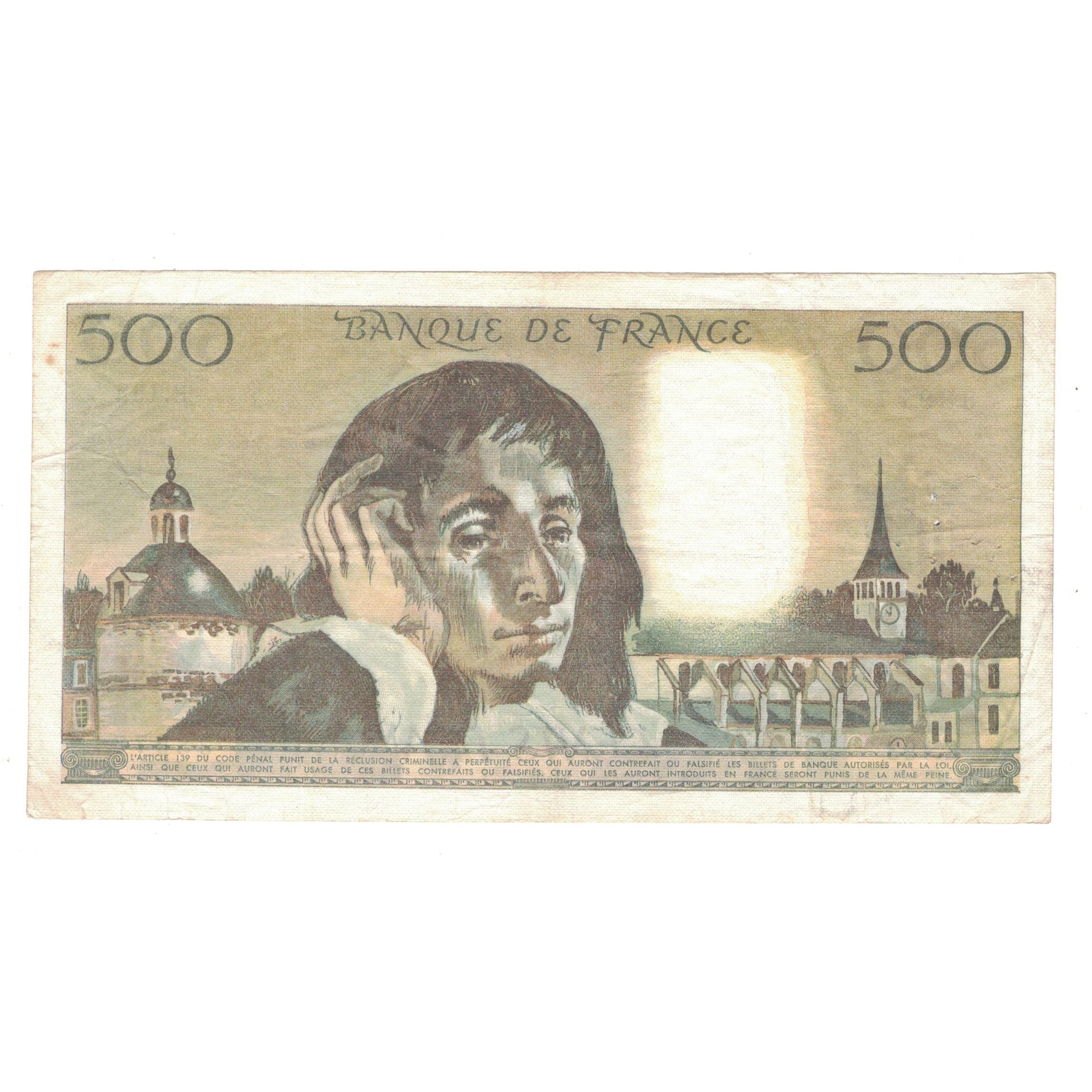 France, 500 Francs, Pascal, 1983, E.193, EF(40-45), Fayette:71.29, KM:156e