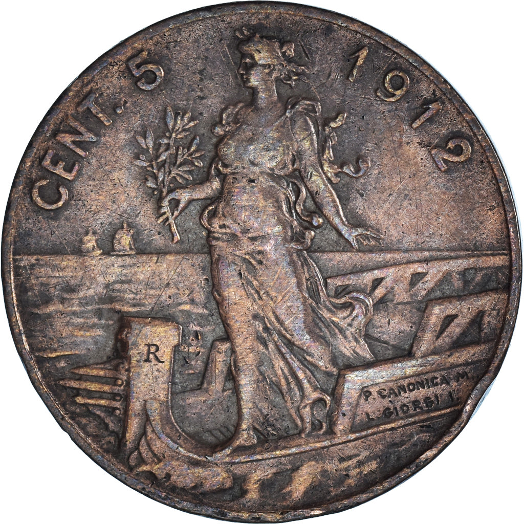 Coin, Italy, 5 Centesimi, 1912