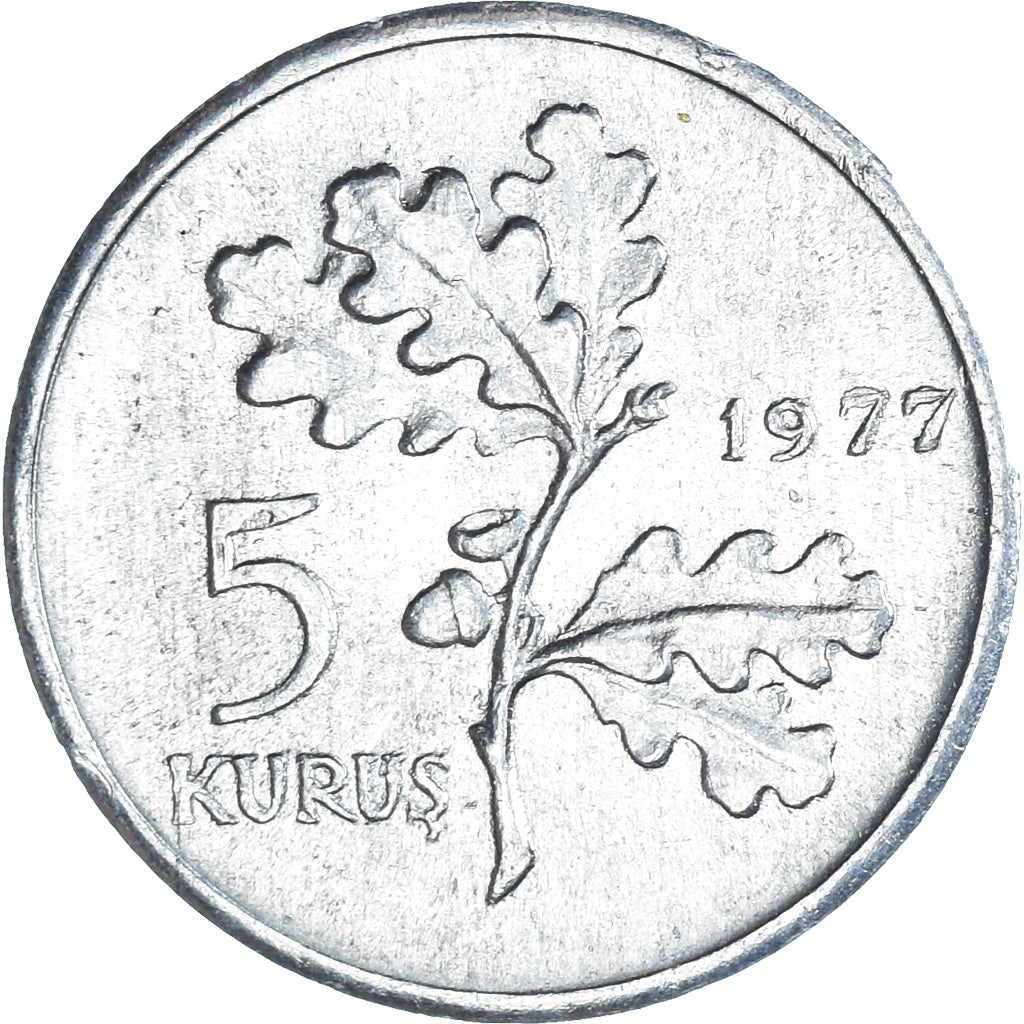Coin, Turkey, 5 Kurus, 1977