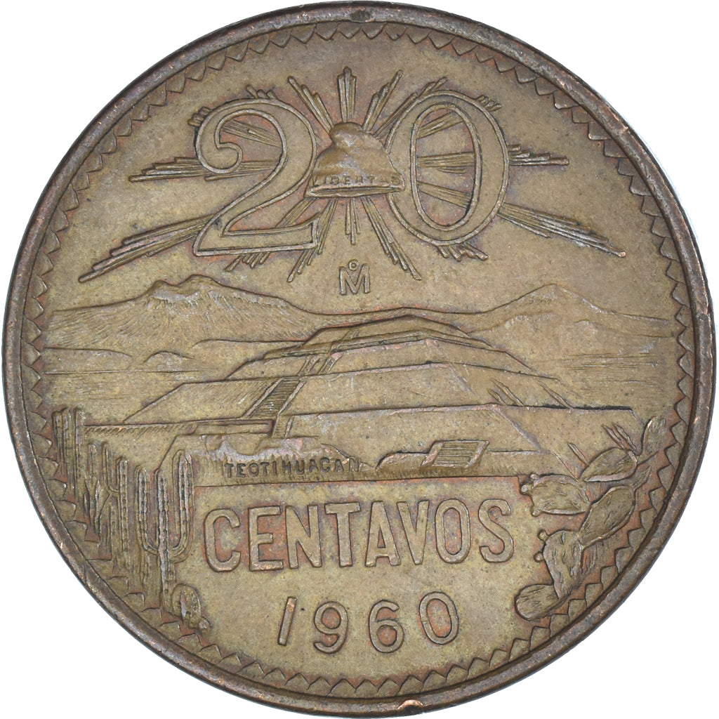 Moneta, Messico, 20 Centavos, 1960