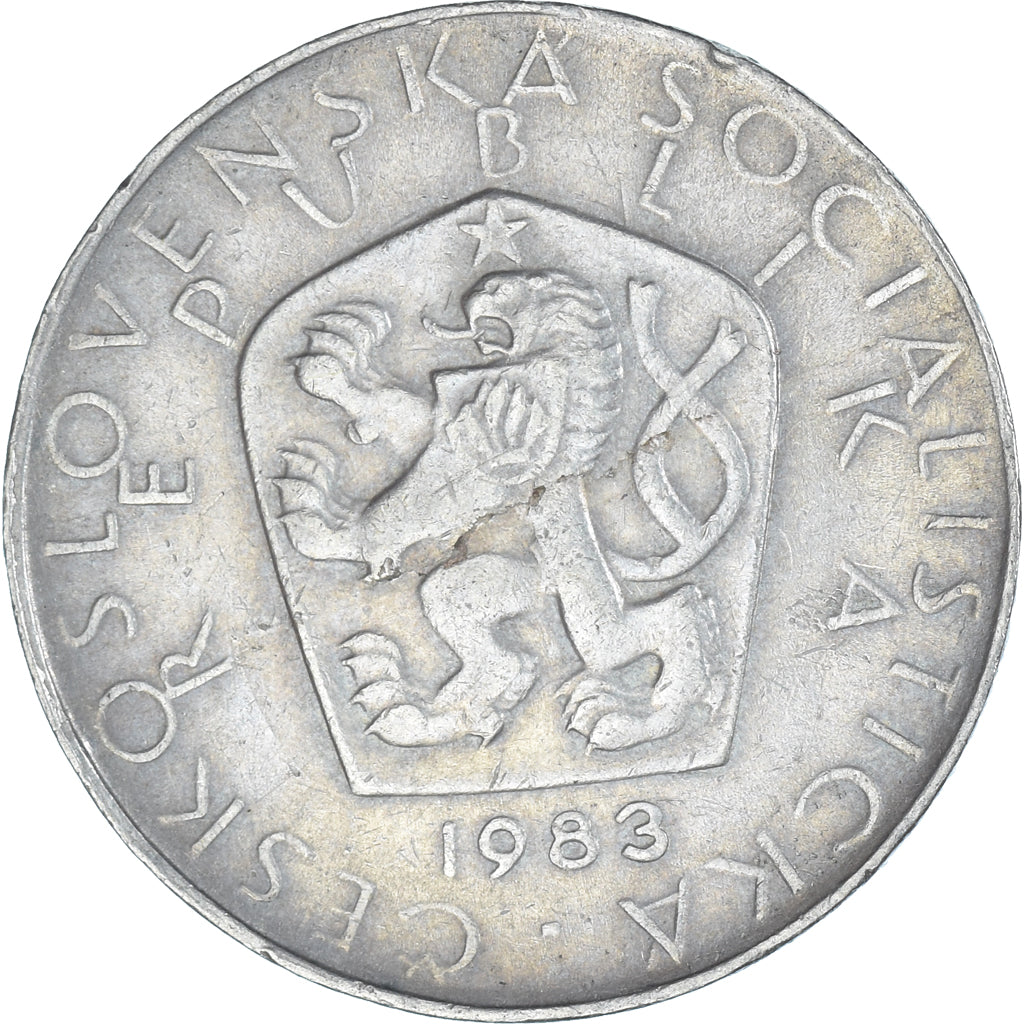Moeda, Checoslováquia, 5 Korun, 1983