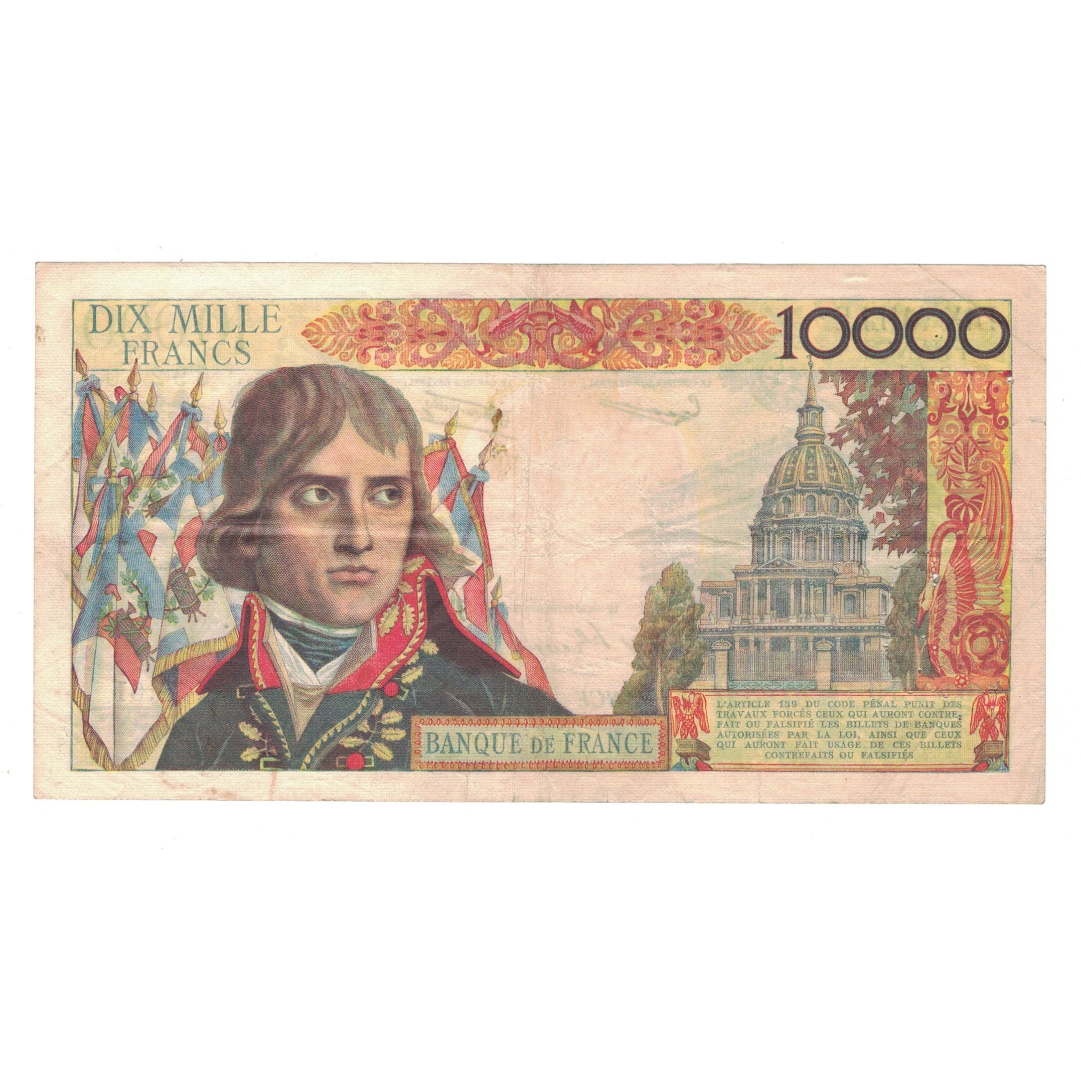 France, 10,000 Francs, Bonaparte, 1957, S.61 59230, VF(30-35), Fayette:51.7