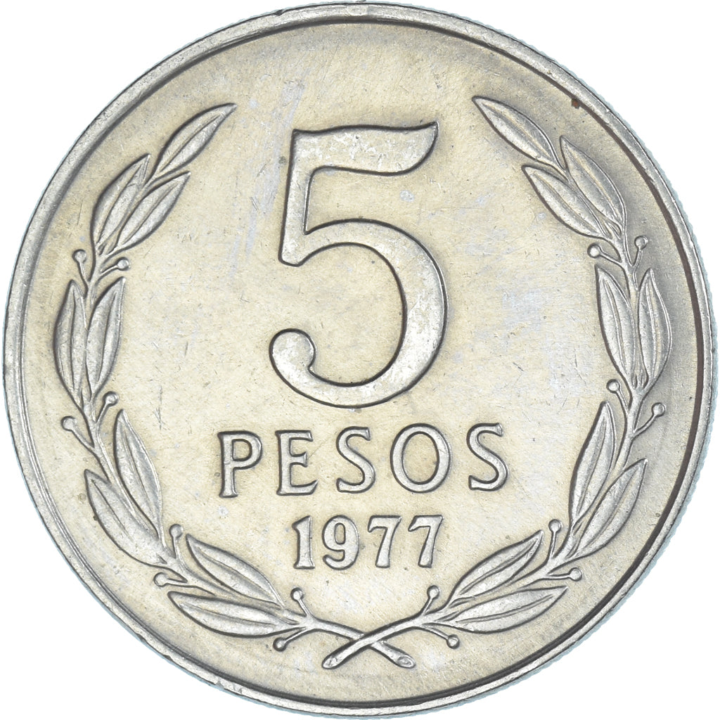 Moneda, Chile, 5 Pesos, 1977