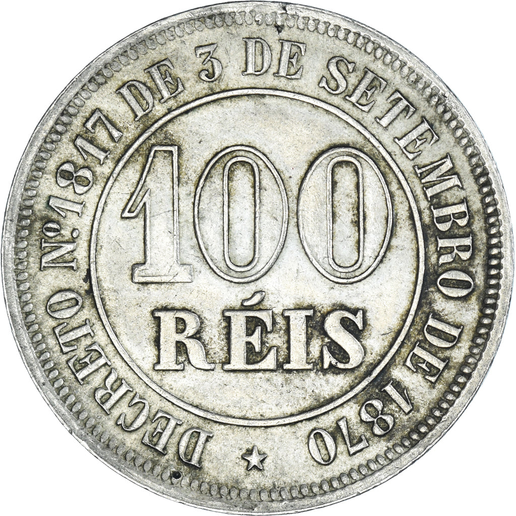 Moneta, Brasile, 100 Reis, 1883