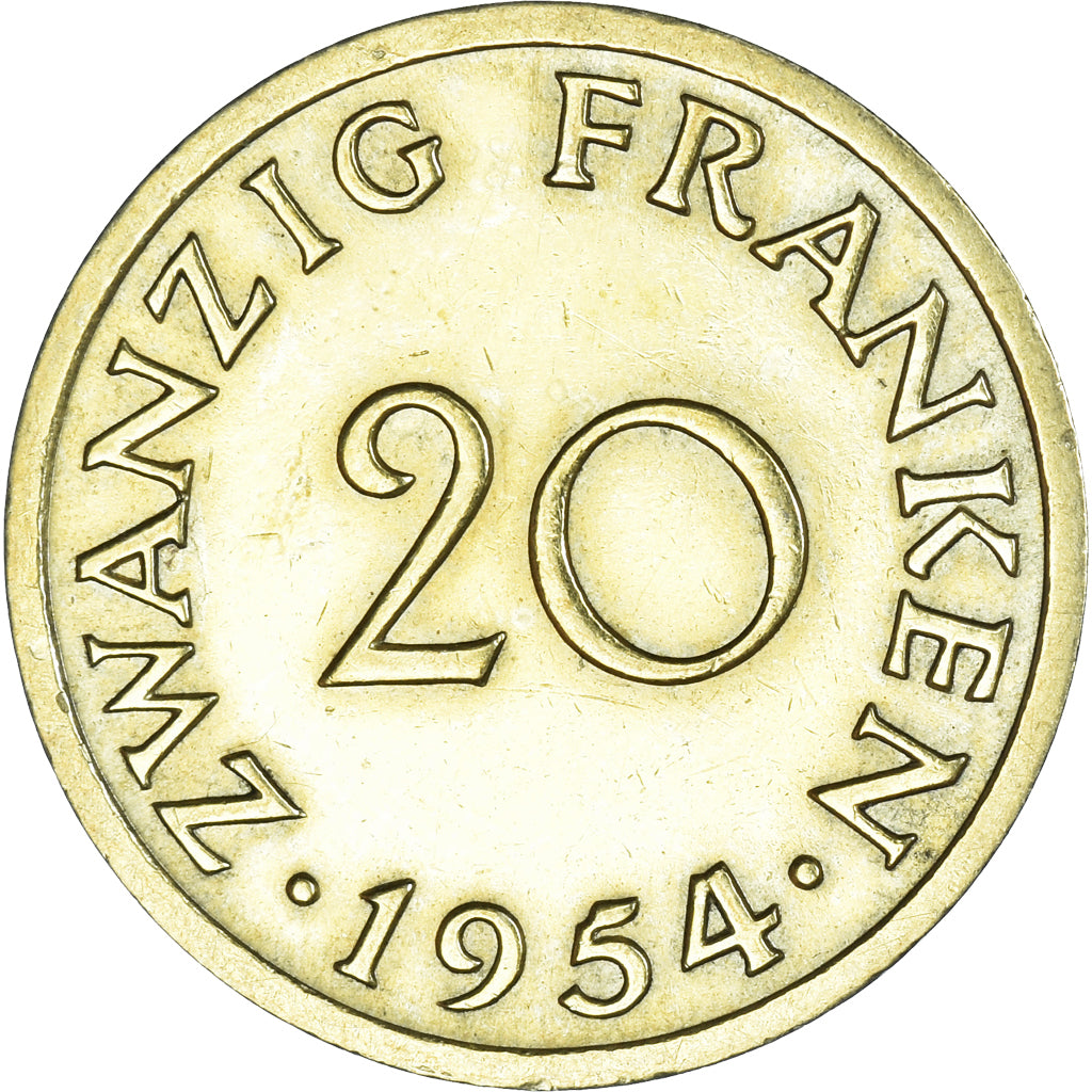 Münze, SAARLAND, 20 Franken, 1954
