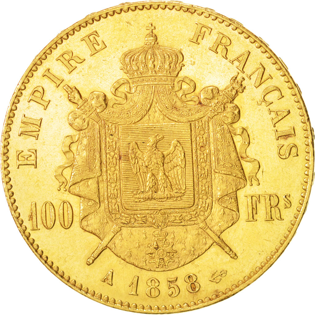 Munten, Frankrijk, Napoleon III, Napoléon III, 100 Francs, 1858, Paris, PR