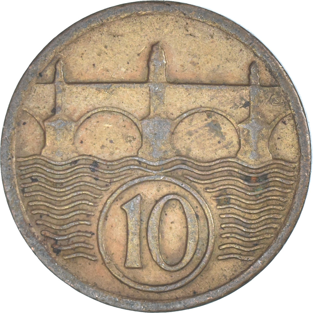 Moeda, Checoslováquia, 10 Haleru, 1924