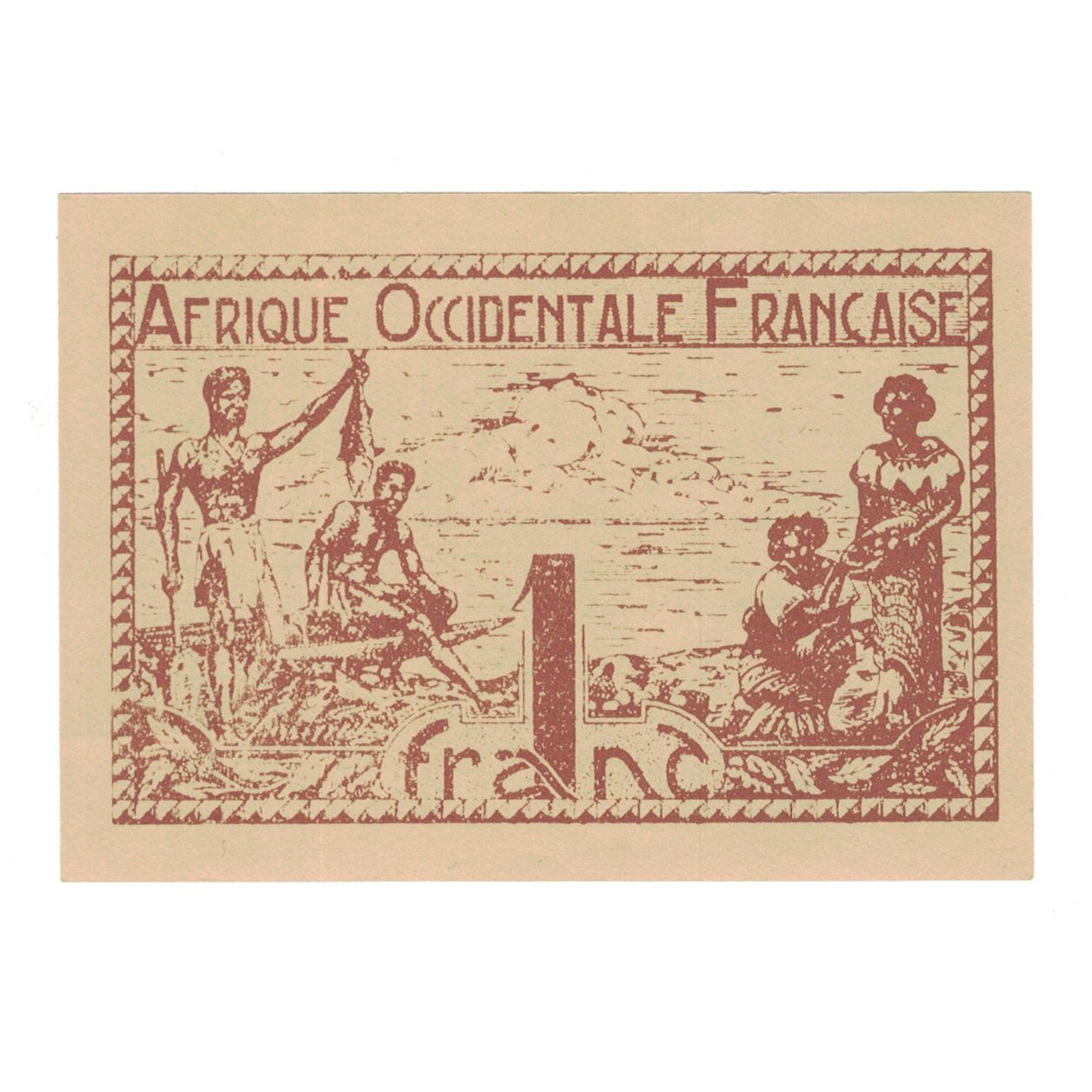 Banknote, French West Africa, 1 Franc, KM:34b, UNC(63)